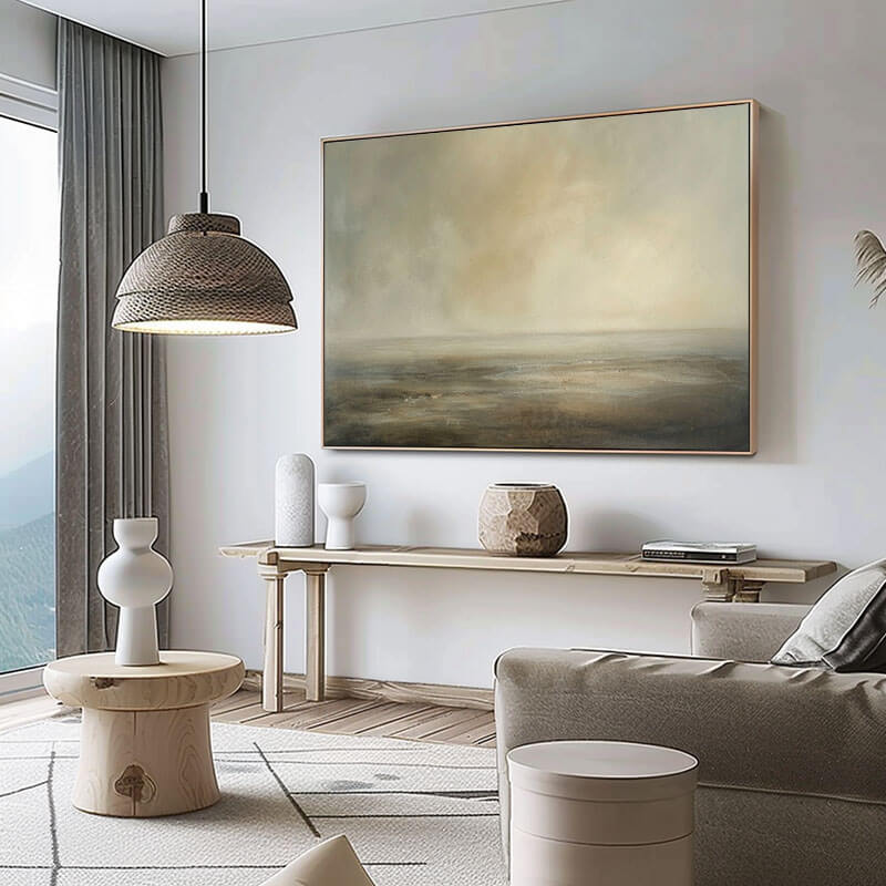 Huge Original Abstract Canvas Art - Misty Horizon - Hues Art Lab