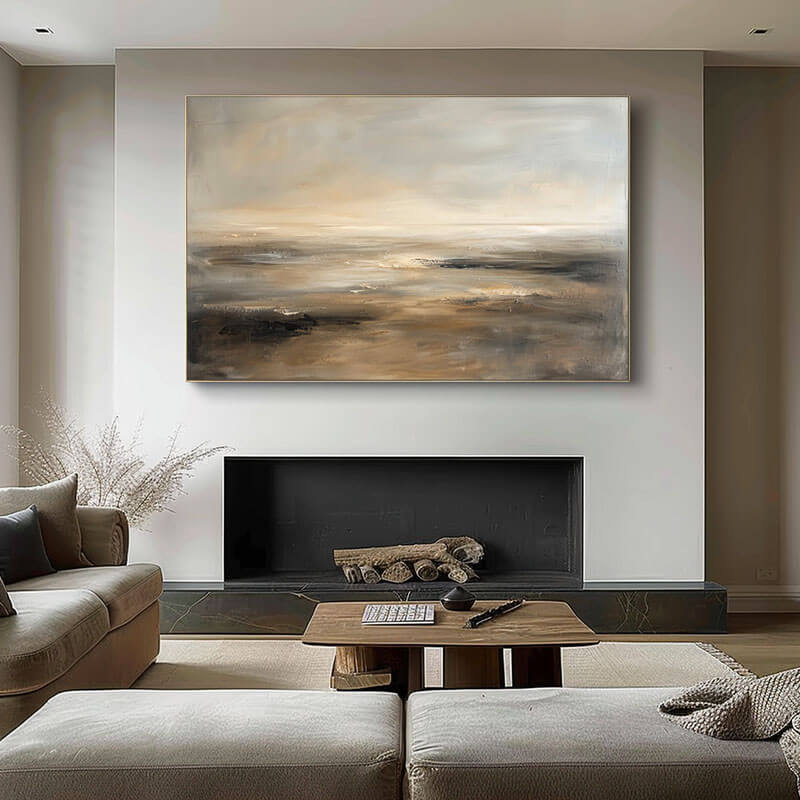 Huge Original Abstract Canvas Art - Misty Horizon I - Hues Art Lab