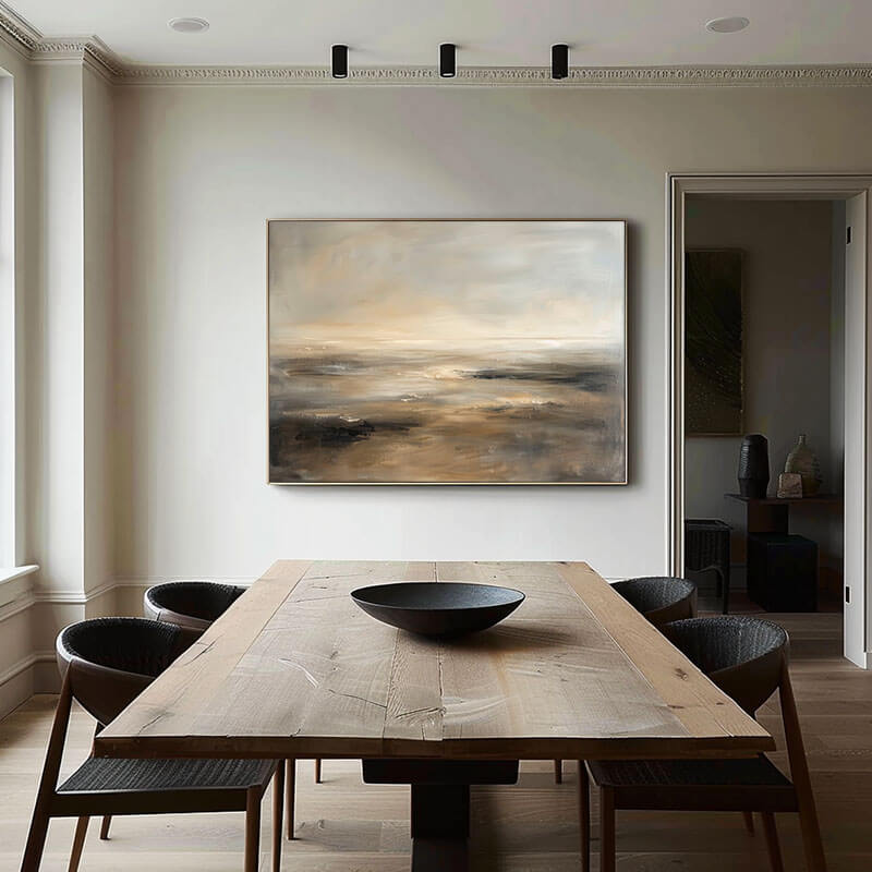 Huge Original Abstract Canvas Art - Misty Horizon I - Hues Art Lab