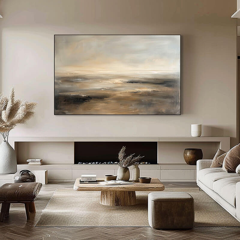 Huge Original Abstract Canvas Art - Misty Horizon I - Hues Art Lab