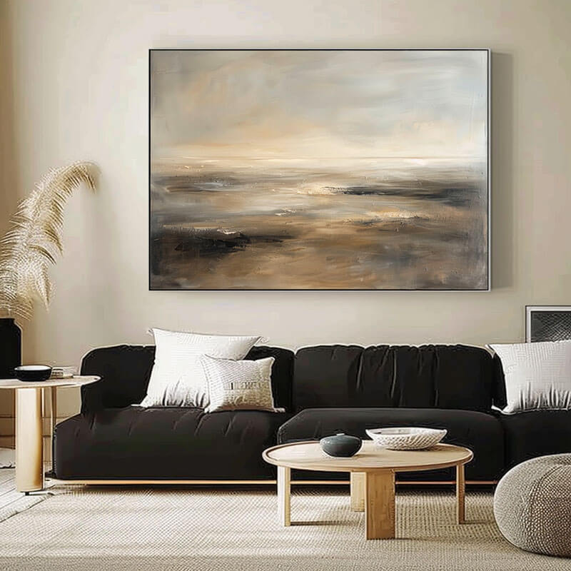 Huge Original Abstract Canvas Art - Misty Horizon I - Hues Art Lab