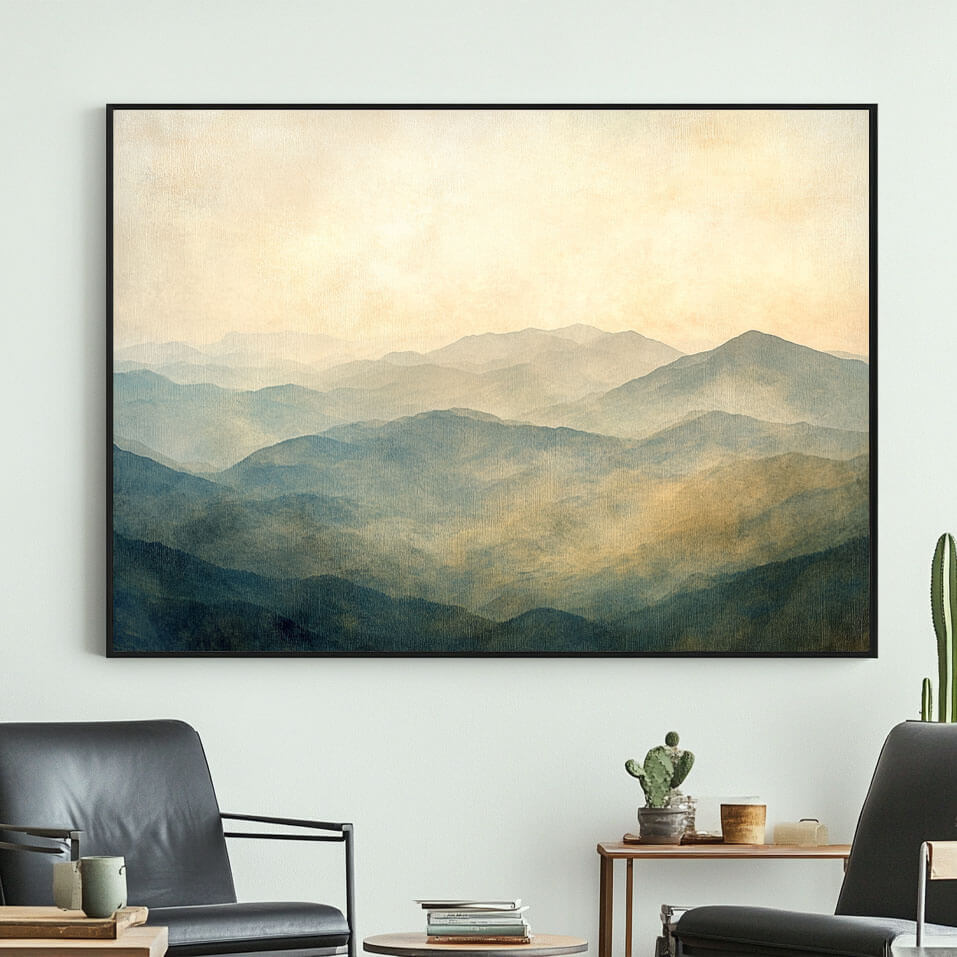 Misty Layers - Abstract Landscape Wall Art