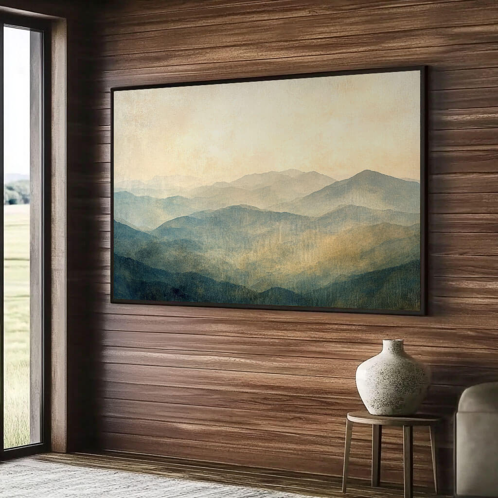 Misty Layers - Abstract Landscape Wall Art