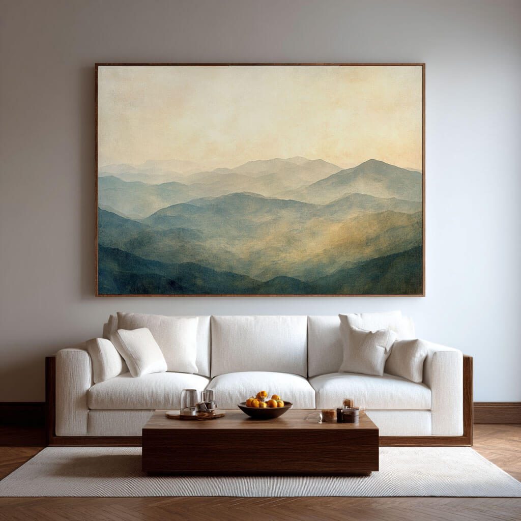 Misty Layers - Abstract Landscape Wall Art