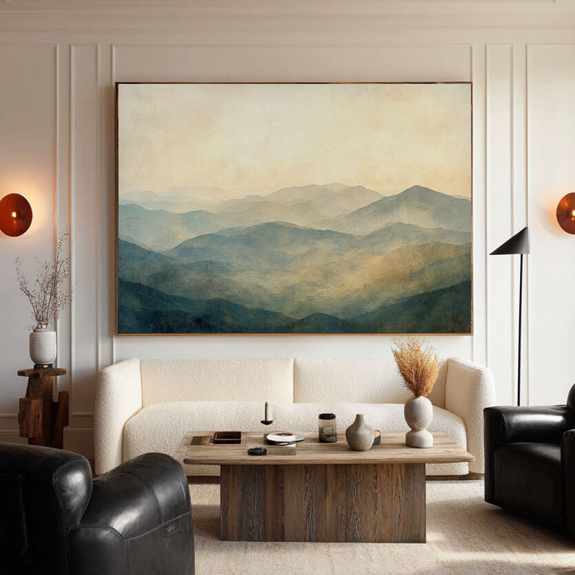 Misty Layers - Abstract Landscape Wall Art