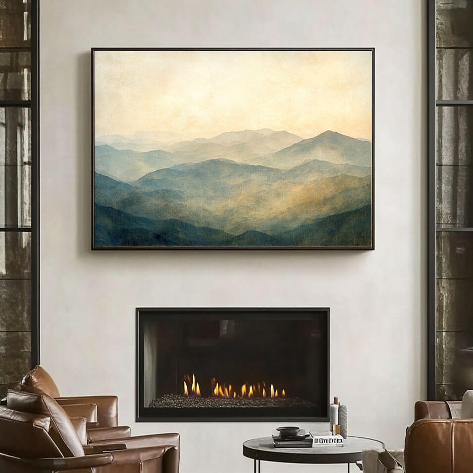 Misty Layers - Abstract Landscape Wall Art