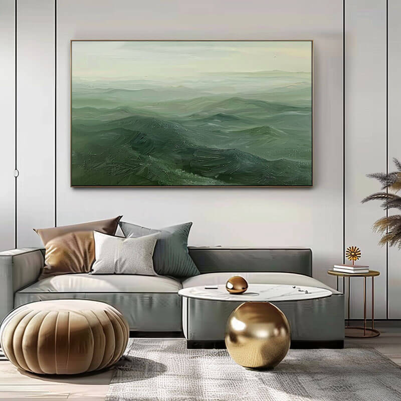 Large Abstract Landscape Wall Art - Mountain View I - Hues Art Lab