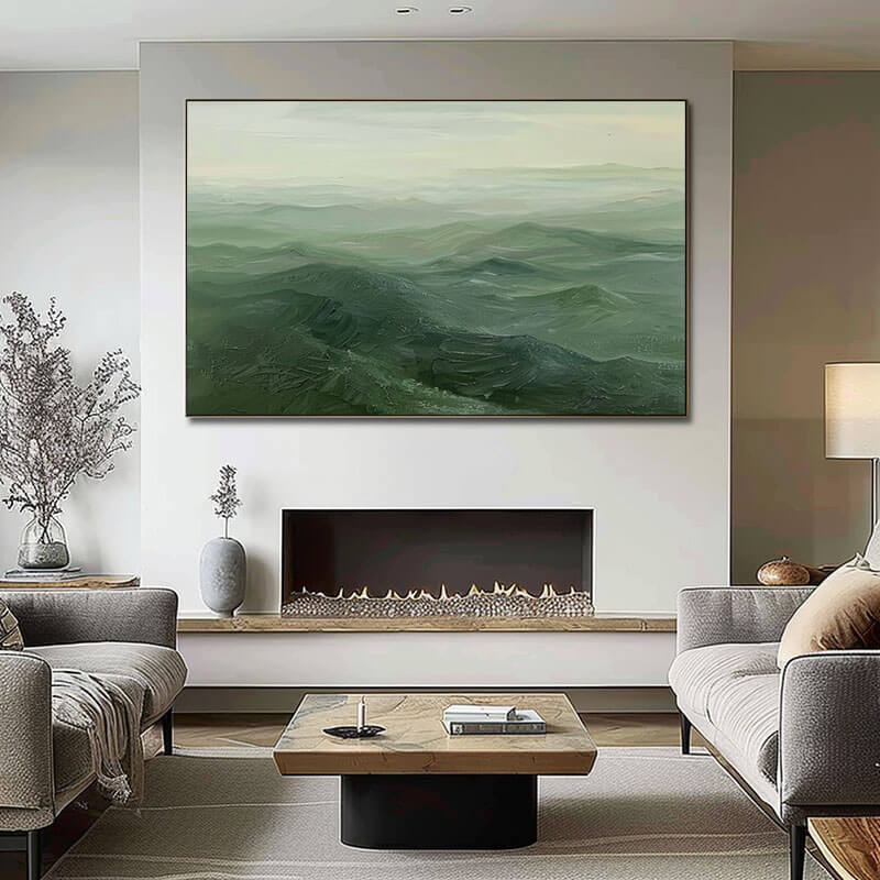 Large Abstract Landscape Wall Art - Mountain View I - Hues Art Lab