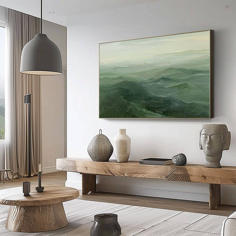 Large Abstract Landscape Wall Art - Mountain View I - Hues Art Lab