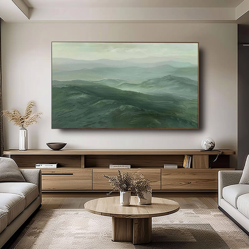 Large Abstract Landscape Wall Art - Mountain View - Hues Art Lab