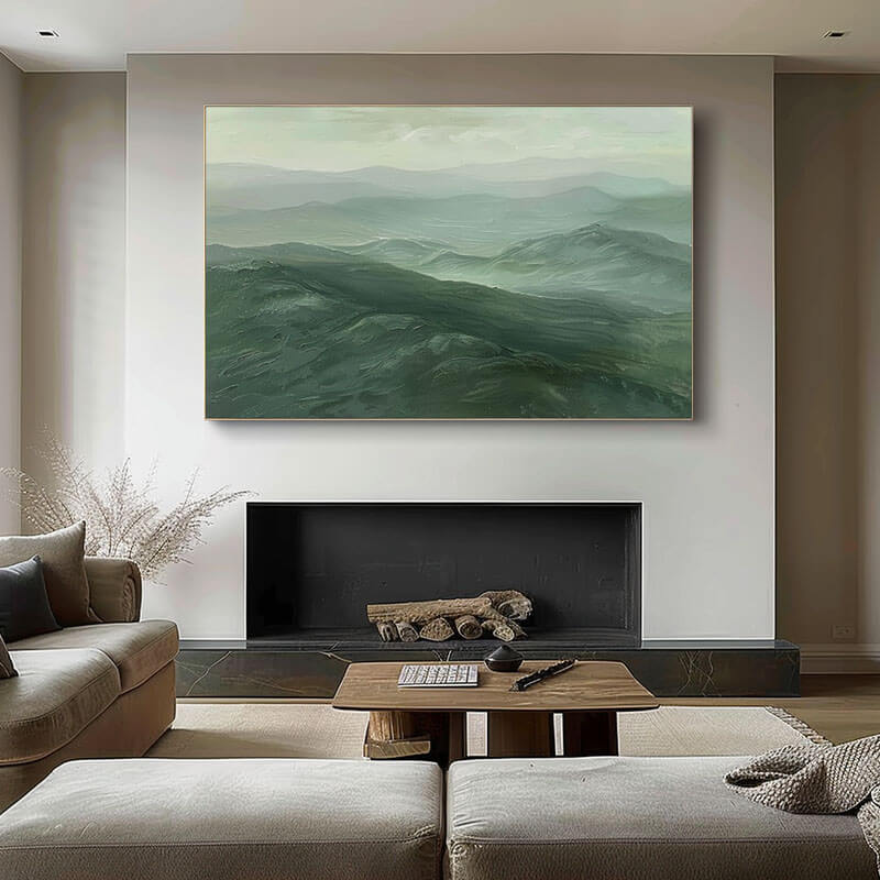 Large Abstract Landscape Wall Art - Mountain View - Hues Art Lab