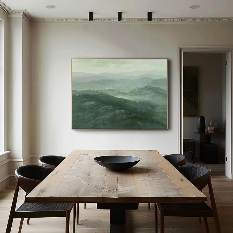 Large Abstract Landscape Wall Art - Mountain View - Hues Art Lab