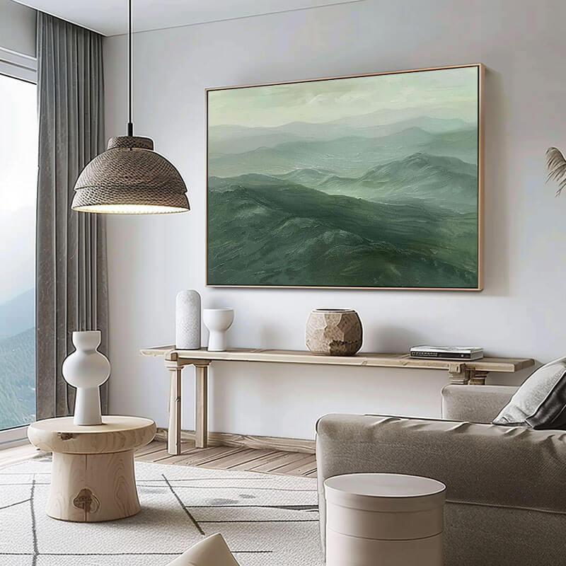 Large Abstract Landscape Wall Art - Mountain View - Hues Art Lab