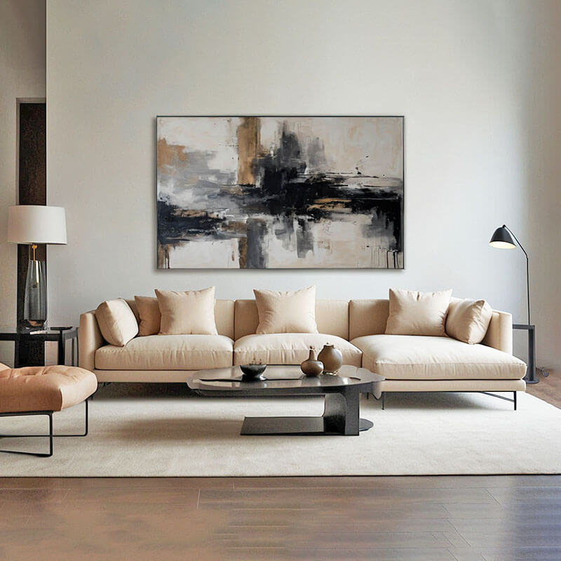 Muted Reflections - Abstract Canvas Art Painting - Hues Art Lab