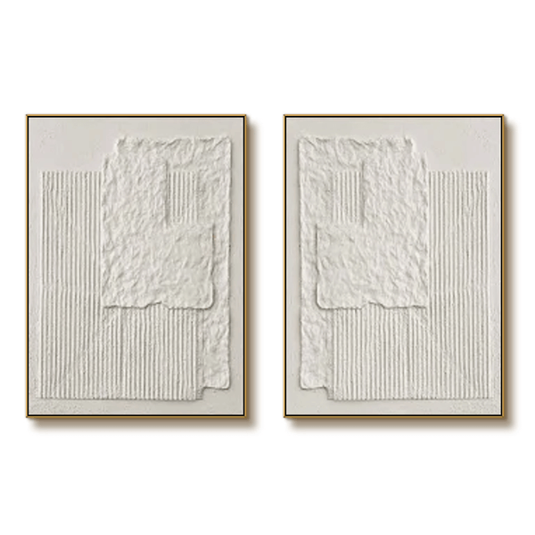 3D Textured Minimalist Wall Art Set of 2 - New Chapter - Hues Art Lab