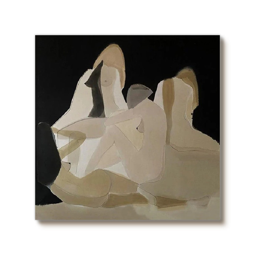 Night and Skin abstract group artwork with layered figures and night tones