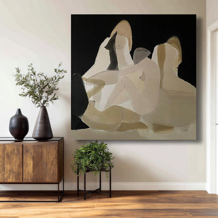 Night and Skin large group figure wall art for modern decor