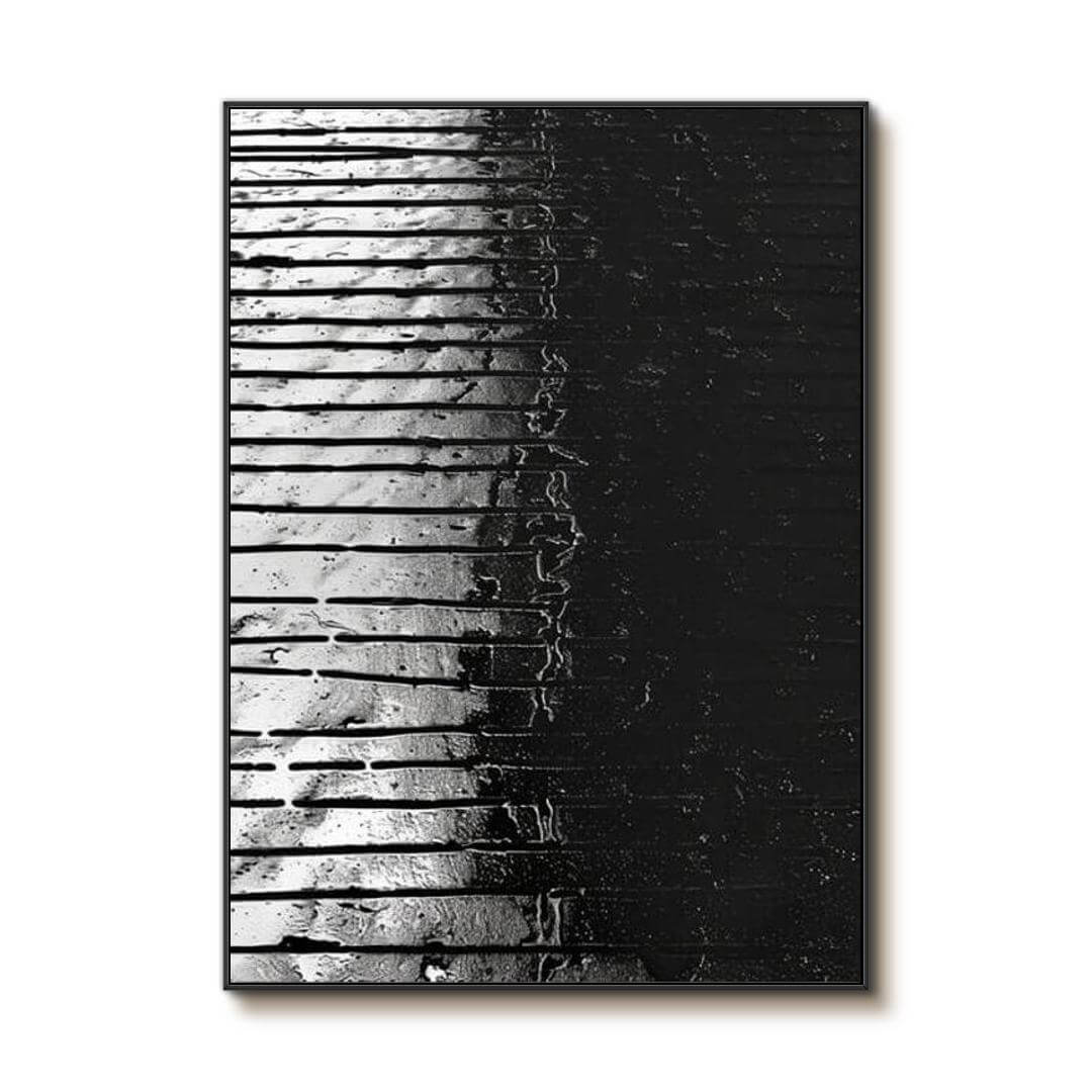 Original Black And White Abstract Wall Art - Nocturnal Rhythm - Hues Art Lab