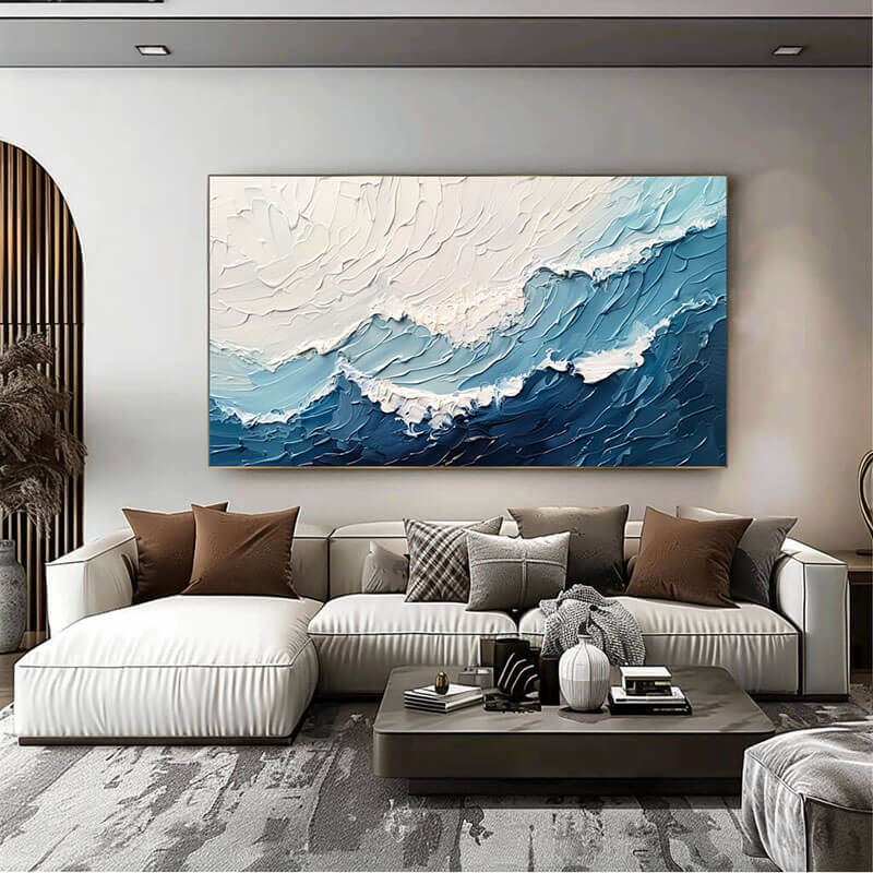 Ocean Breath - Huge Texture Abstract Landscape Art - Hues Art Lab