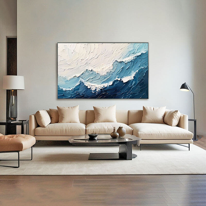 Ocean Breath - Huge Texture Abstract Landscape Art - Hues Art Lab