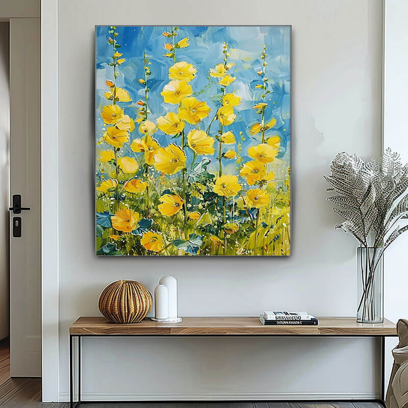 Modern Flower Art Painting - Ode to Summer - Hues Art Lab