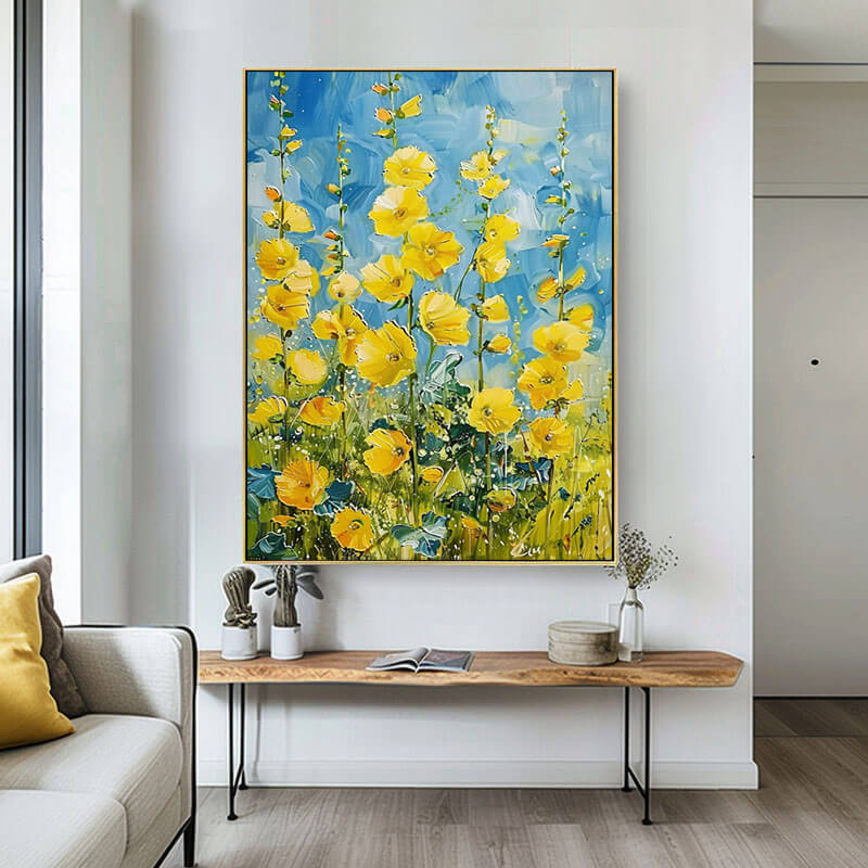 Modern Flower Art Painting - Ode to Summer - Hues Art Lab