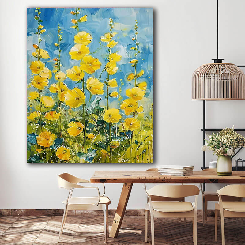 Modern Flower Art Painting - Ode to Summer - Hues Art Lab