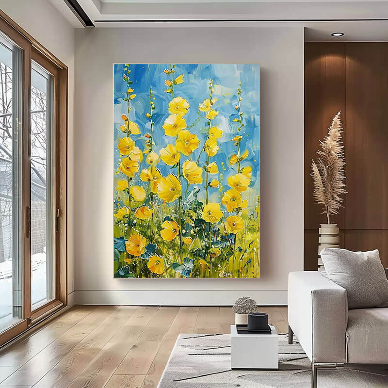 Modern Flower Art Painting - Ode to Summer - Hues Art Lab