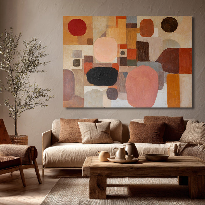 Organic Forms hand painted artwork with natural curves and structured forms