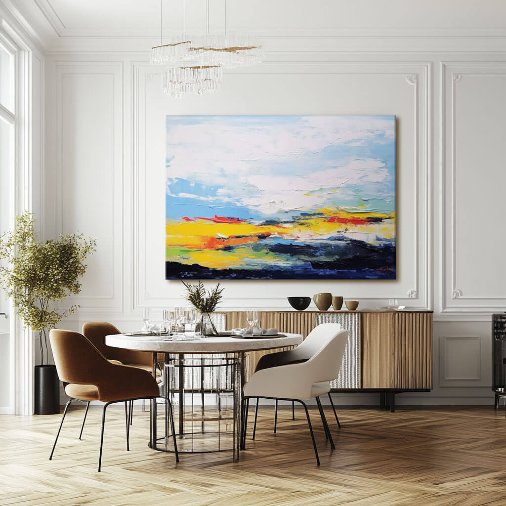 Colorful Abstract Art Painting - Painted of Land - Hues Art Lab