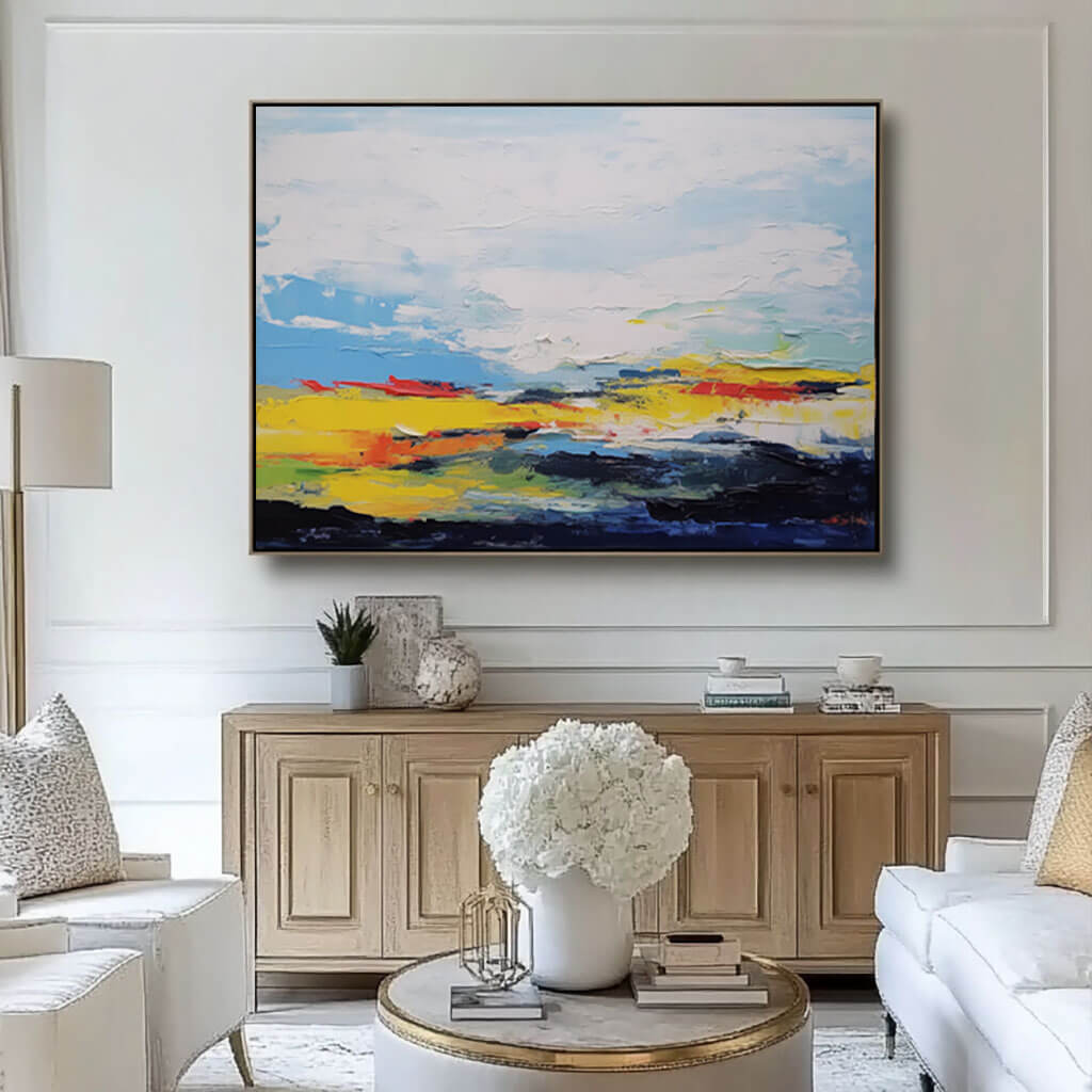 Colorful Abstract Art Painting - Painted of Land - Hues Art Lab