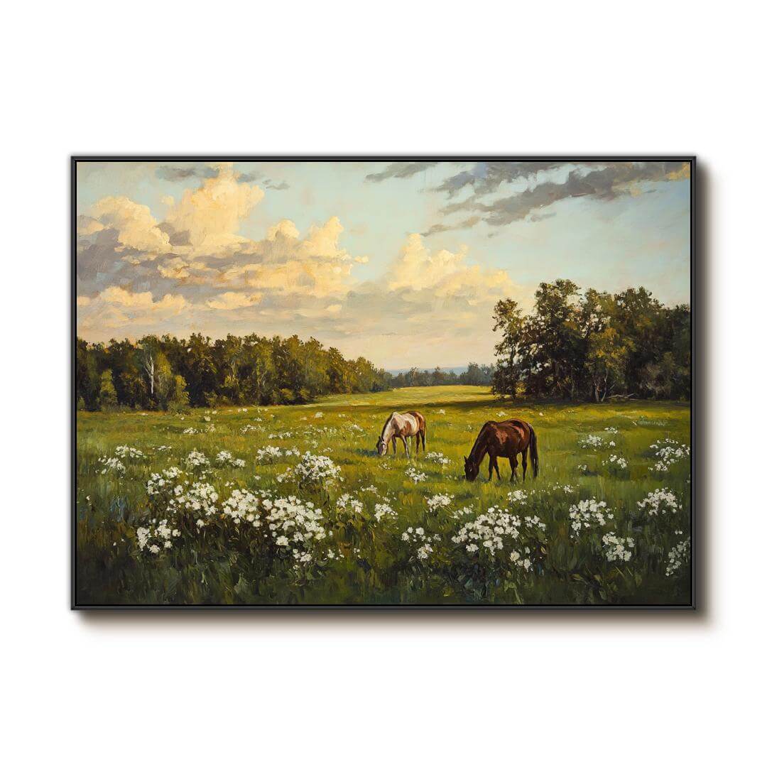 Landscape Wall Art Painting - Pastoral Reverie - Hues Art Lab