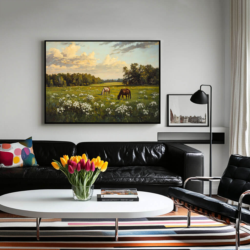 Landscape Wall Art Painting - Pastoral Reverie - Hues Art Lab