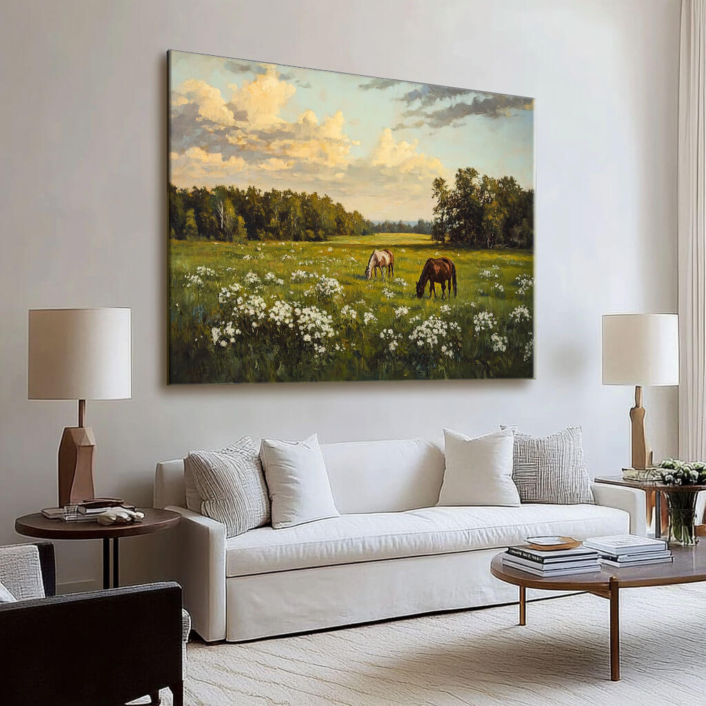 Landscape Wall Art Painting - Pastoral Reverie - Hues Art Lab