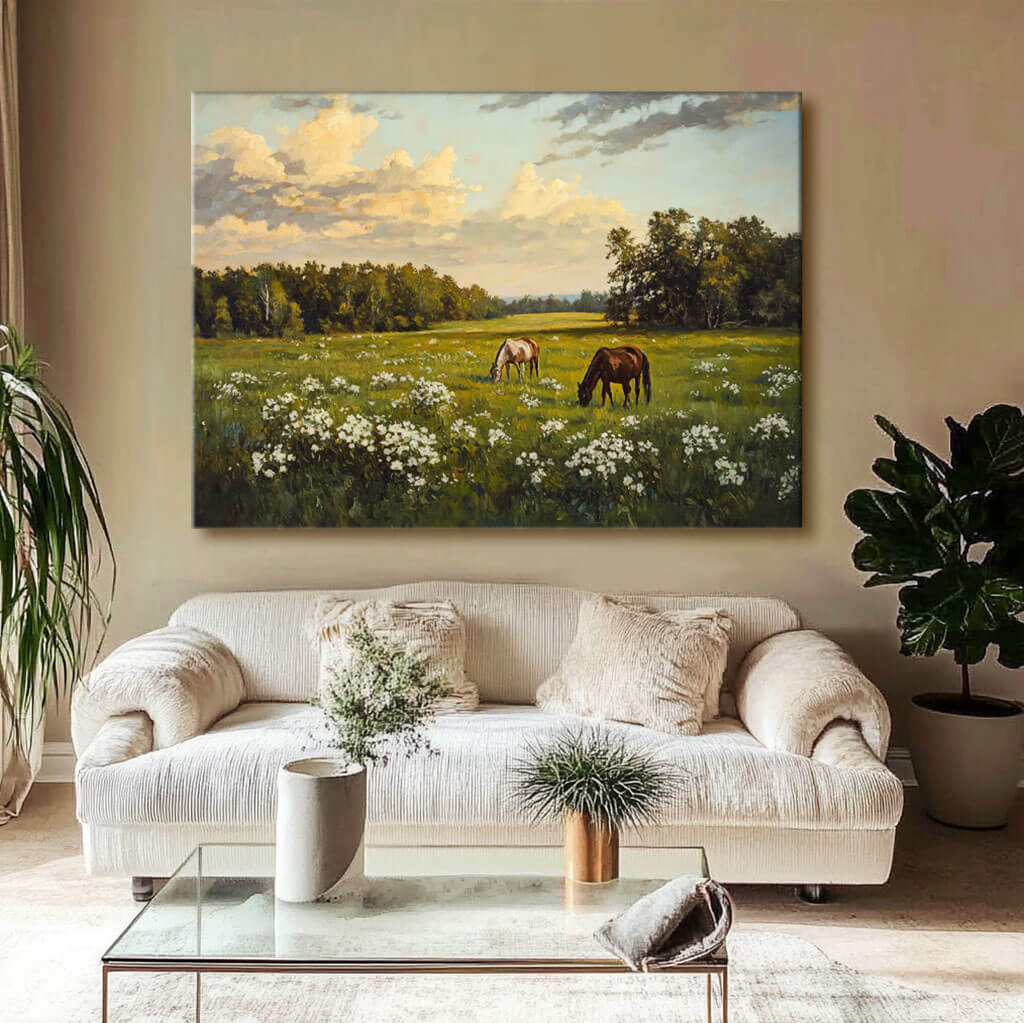 Landscape Wall Art Painting - Pastoral Reverie - Hues Art Lab