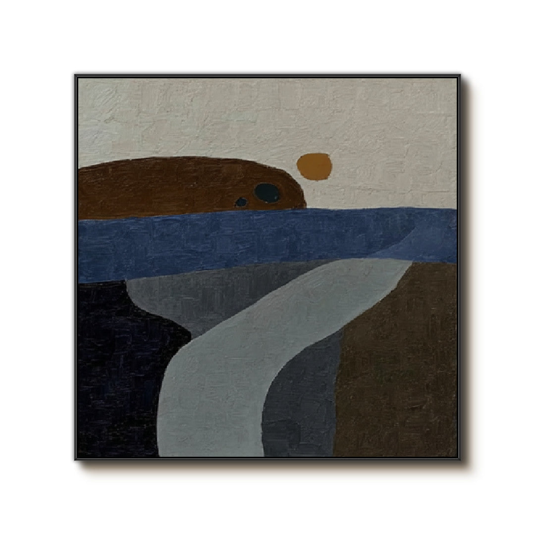 Path to Sunrise color block artwork with geometric sunrise pathway