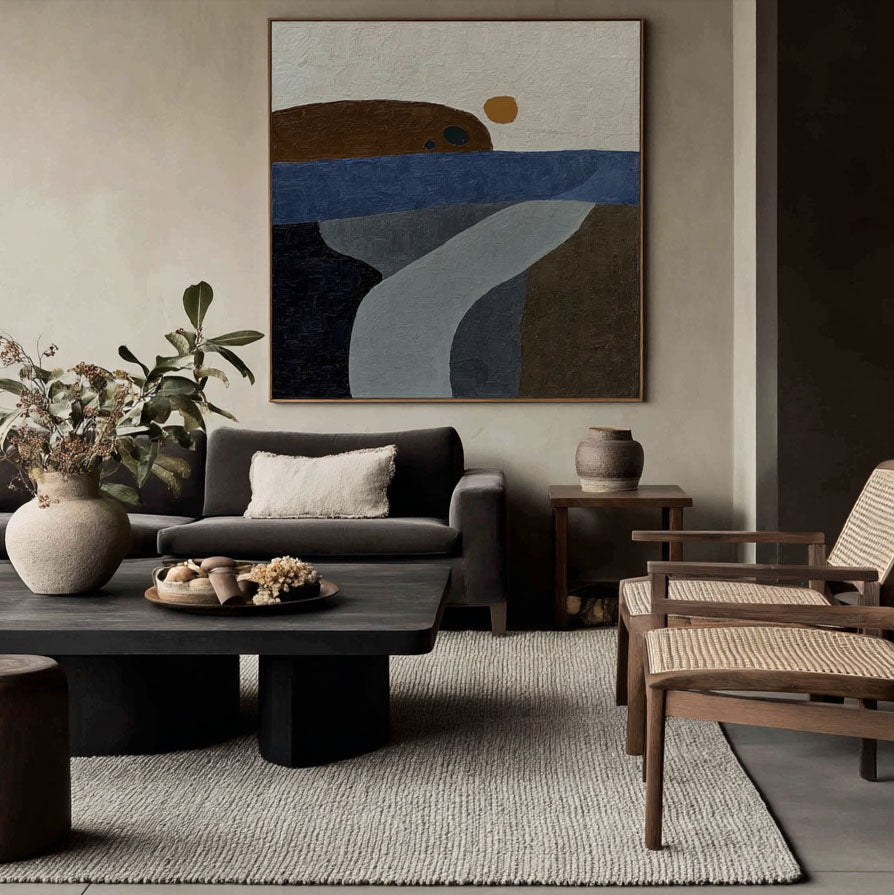 Path to Sunrise gallery view of geometric color block canvas art