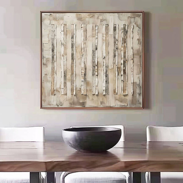 Brown Wabi Sabi Textured Canvas Art Painting - Peeling Layers - Hues Art Lab