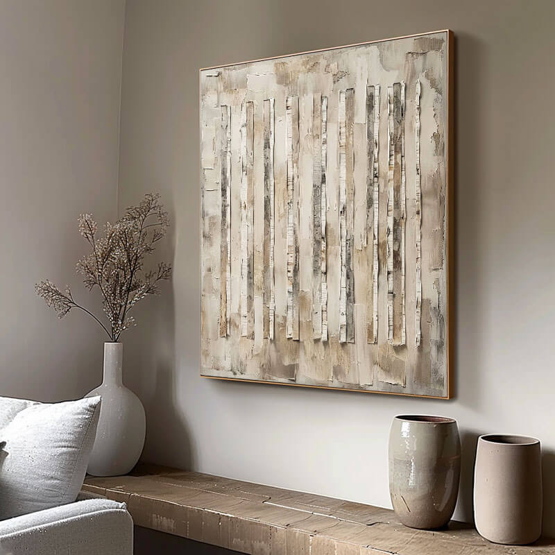 Brown Wabi Sabi Textured Canvas Art Painting - Peeling Layers - Hues Art Lab