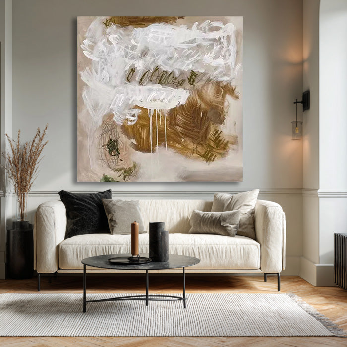 Poetry of Earth Tones gallery view of abstract doodle canvas art