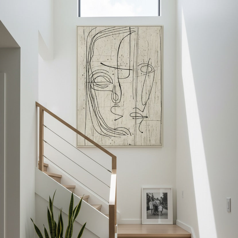Power of Lines large face wall art for minimalist home decor