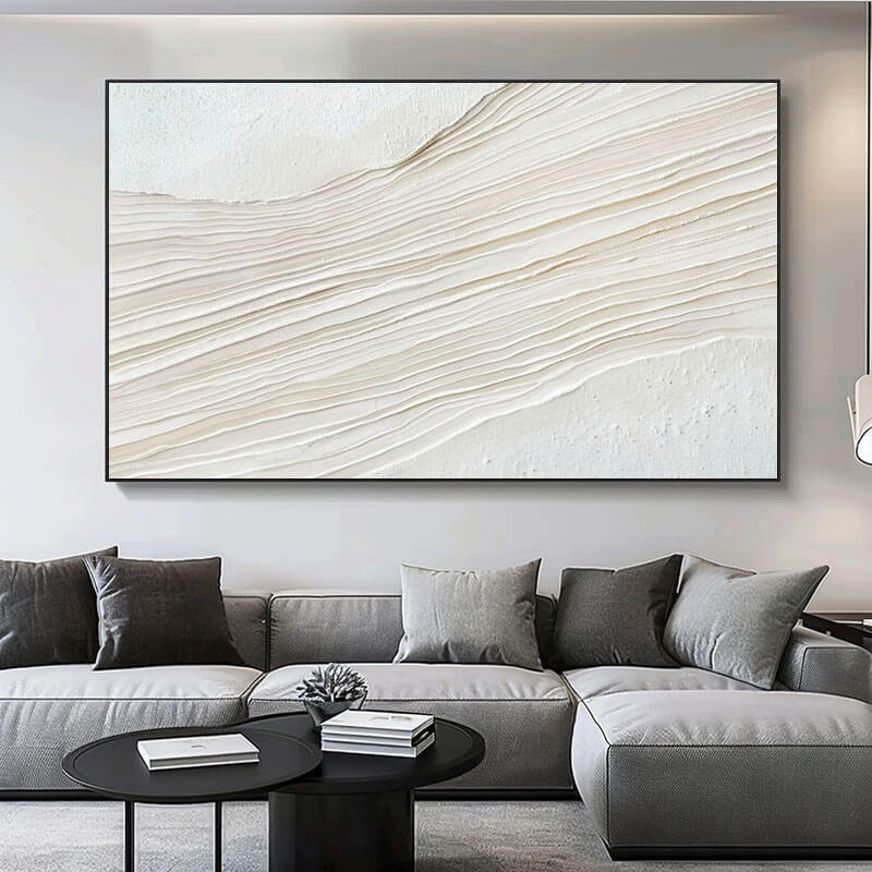 Beige Textured Minimalist Canvas Art - Progression - Hues Art Lab