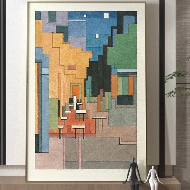 Puzzle City - Large Modern Abstract Art Painting - Hues Art Lab