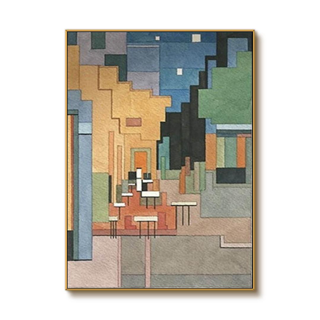 Puzzle City - Large Modern Abstract Art Painting - Hues Art Lab