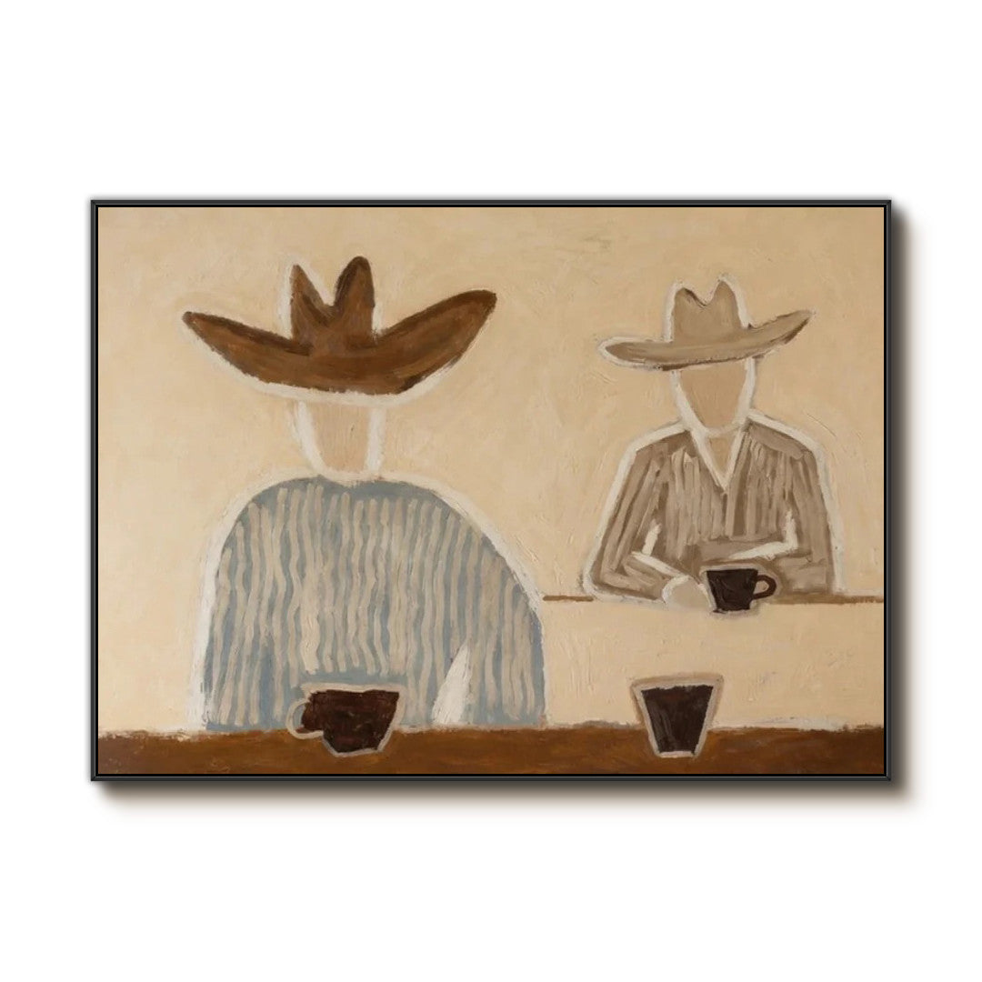 folk Western cowboy wall art on a clean white background