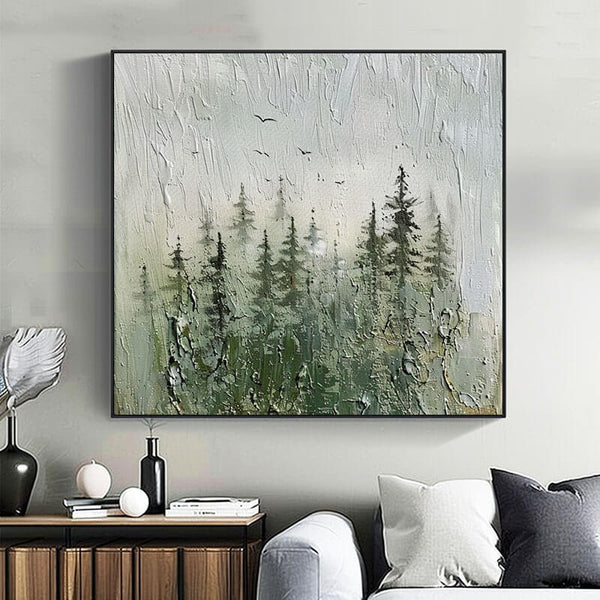 Large Abstract Landscape Canvas Art - Quiet Nature - Hues Art Lab