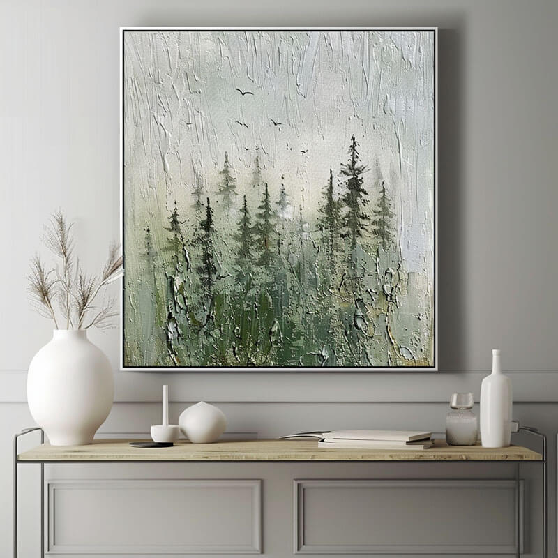 Large Abstract Landscape Canvas Art - Quiet Nature - Hues Art Lab