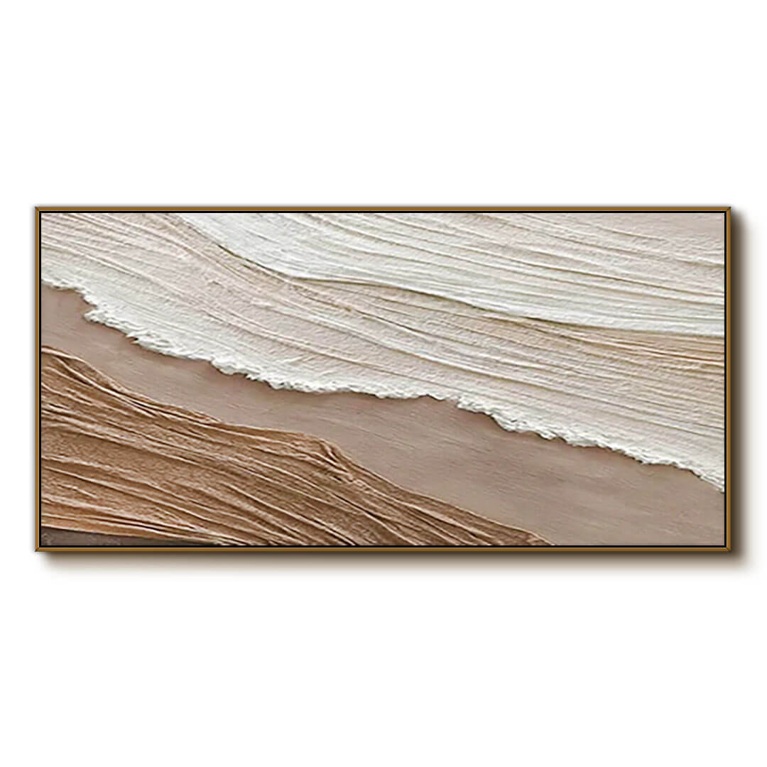 Neutral Layered Texture Painting - Modern Abstract Canvas Art - Raw Silk I - Hues Art Lab