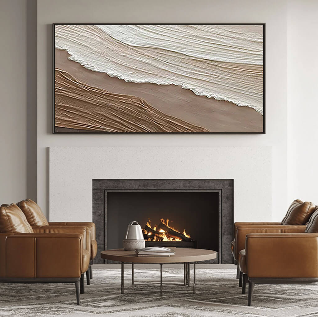 Neutral Layered Texture Painting - Modern Abstract Canvas Art - Raw Silk I - Hues Art Lab