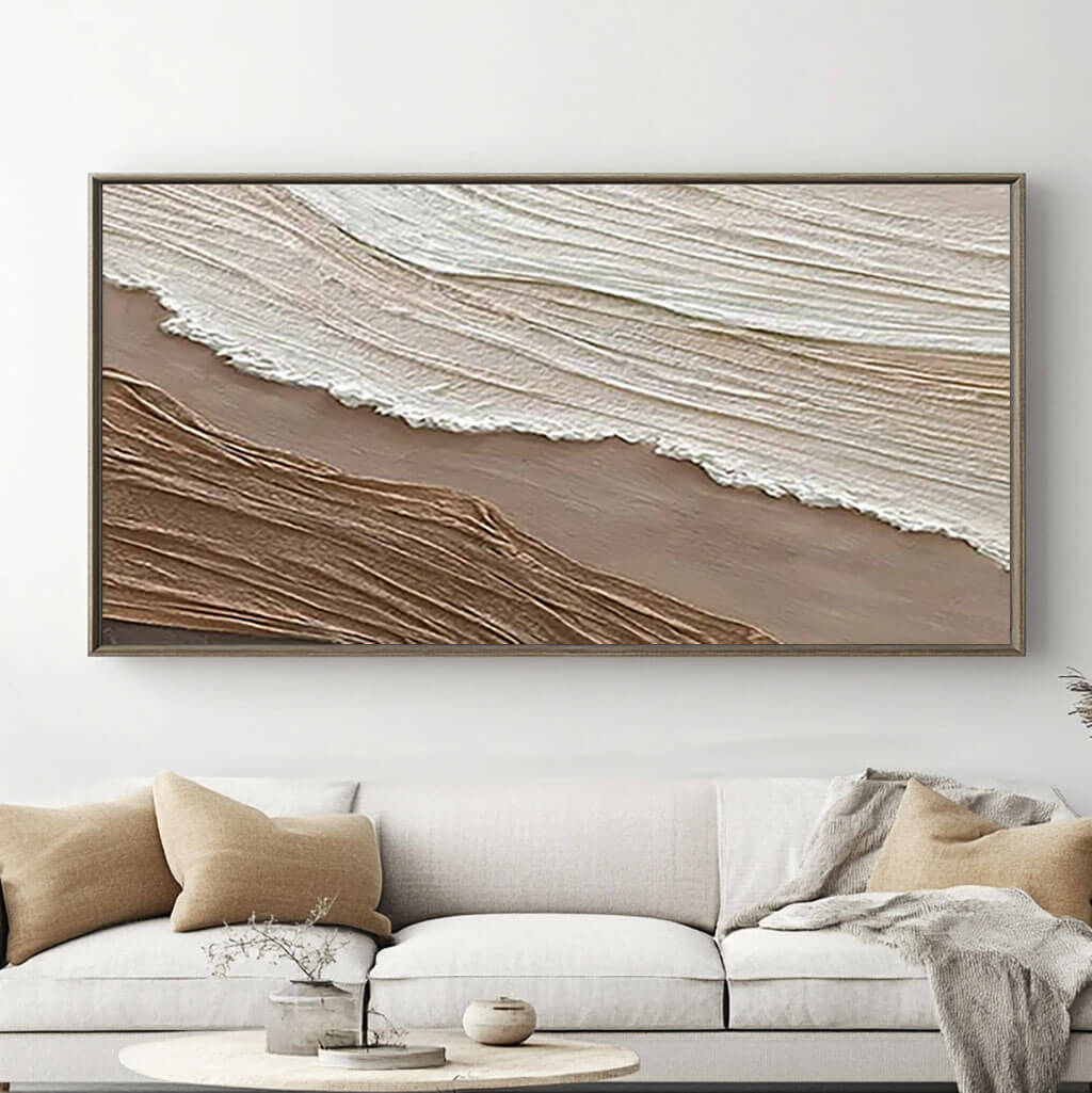 Neutral Layered Texture Painting - Modern Abstract Canvas Art - Raw Silk I - Hues Art Lab